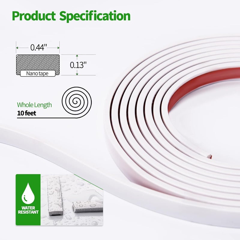 LONGKING 10 ft Peel and Stick Trim, Molding Trim for Walls, Edges, Borders, Backsplash Tile Edge, Flexible and Self Adhesive Trim, White - Image 2